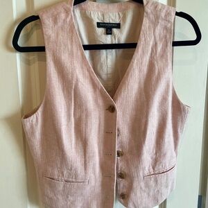 Banana Republic Factory Pink Linen Vest